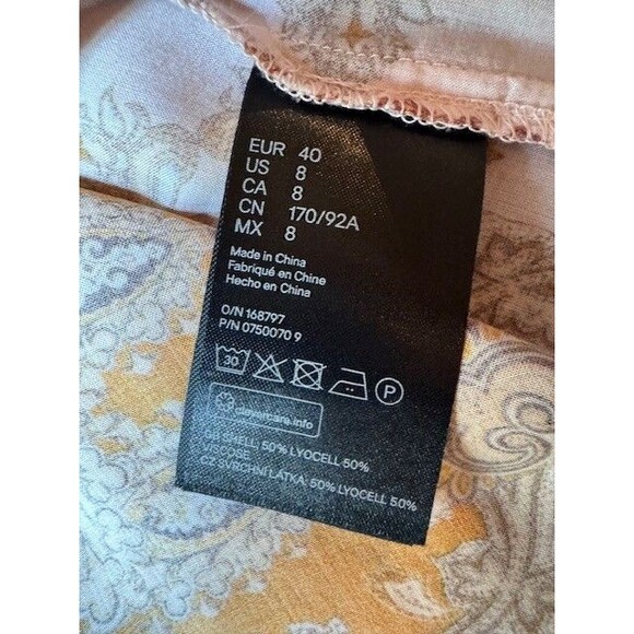 H&M Womens Orange Sleeveless Tank Top Cami Flowy Paisley Top Shirt‎ Sz 8 MED - Picture 5 of 12